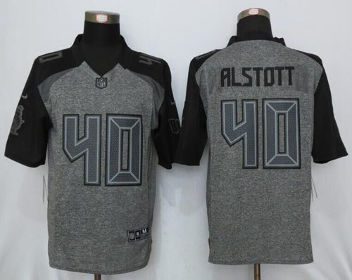 Nike Buccaneers #40 Mike Alstott Gray Men's Stitched NFL Limited Gridiron Gray Jersey - Click Image to Close